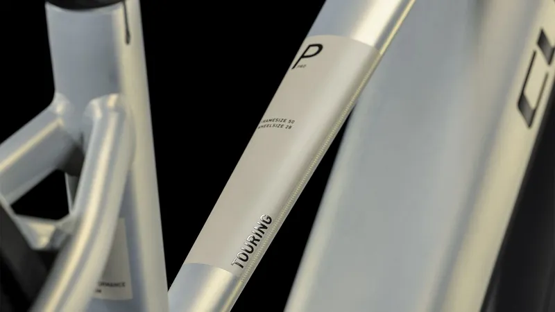 Cube Touring Hybrid Pro 625 Trapeze Trekking Electric Bike in Pearly Silver-1